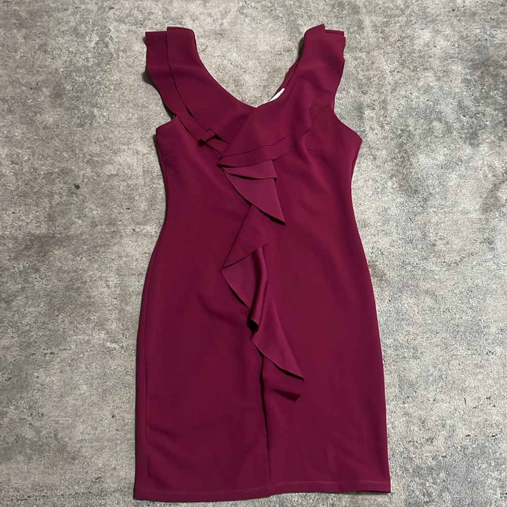 She + Sky Mini Ruffle Dress, size S